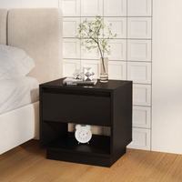 vidaXL Bedside Cabinet Black 45x34x44 cm Engineered Wood