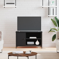 vidaXL TV Cabinet Black 80x40x50 cm Engineered Wood