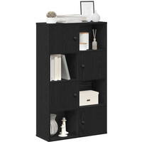 vidaXL Bookcase Black Oak 60x24x101.5 cm Engineered Wood