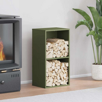 vidaXL Firewood Rack Olive Green 40x30x75 cm Cold-rolled steel