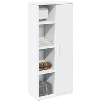vidaXL Bathroom Cabinet with Roll Holder White 39x22x90 cm