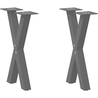 vidaXL Coffee Table Legs X-Shaped 2 pcs Black 38x(42-43) cm Steel