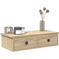vidaXL Wall Shelf with Drawers Sonoma Oak 60x28x15 cm Engineered Wood