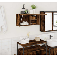 vidaXL Bathroom Wall Cabinet Smoked Oak 60x25x30 cm Engineered Wood