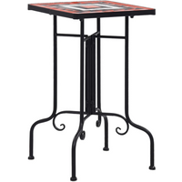 vidaXL Mosaic Side Table Terracotta and White Ceramic