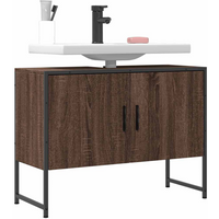 vidaXL Bathroom Sink Cabinet Brown Oak 80x33x60 cm Engineered Wood