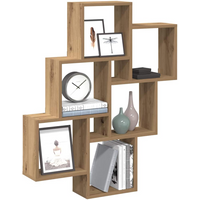 vidaXL Wall Cube Shelf Artisan Oak 78x15x93 cm Engineered Wood