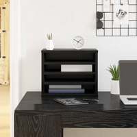 vidaXL Desk Organiser Black Oak 36 x 26 x 29.5 cm Engineered wood
