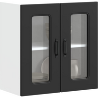 vidaXL Kitchen Wall Cabinet with Glass Door Kalmar Black Engineered Wood
