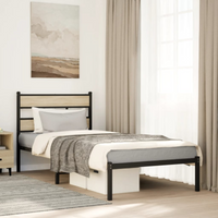 vidaXL Metal Bed Frame without Mattress Sonoma Oak 90x200 cm