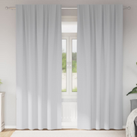 vidaXL Blackout Curtains with Rings 2 pcs Pale Grey 260 x 140 cm