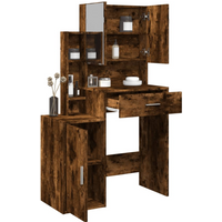 vidaXL Dressing Table with Cabinet Smoked Oak 80x35x132 cm