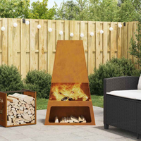 vidaXL Fire Pit Brown 60 x 35 x 100 cm Steel
