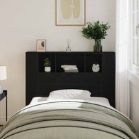 vidaXL Headboard Cabinet Black Oak 120 x 19 x 104.5 cm Engineered Wood