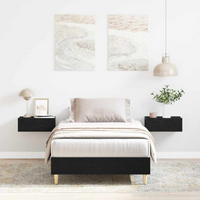 vidaXLBed FrameBlack oak 75 x 190 cm Engineered wood