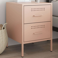 vidaXL Bedside Cabinet Pink 36x39x50.5 cm Steel