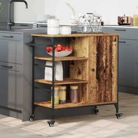 vidaXL Kitchen Trolley Old wood 87.5 x 38.5 x 84.5 cm Engineered wood