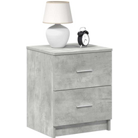 vidaXL Bedside Cabinets 2 pcs with 2 Drawers Concrete Grey 40x36x50 cm