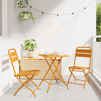 vidaXL Garden Folding Chair 2 pcs Mustard 55 x 56.5 x 91cm Steel
