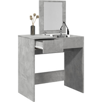 vidaXL Dressing Table with Mirror Concrete Grey 73x46.5x120 cm