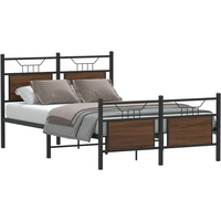 vidaXL Bed Frame without Mattress Brown Oak 120x200 cm Engineered Wood