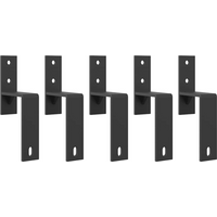 vidaXL Barn Door Bypass Brackets 5 pcs for Flat Rails Carbon Steel