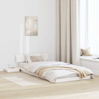 vidaXL Bed Frame White 90 x 190 cm Wood