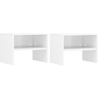 vidaXL Bedside Cabinets 2 pcs High Gloss White 40x30x30 cm Engineered Wood