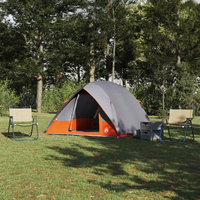 vidaXL Camping Tent Grey and orange 320 x 275 x 190 cm Polyester