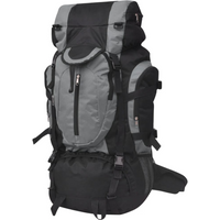 vidaXL Hiking Backpack XXL 75 L Black and Grey