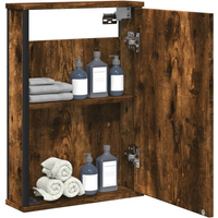 vidaXL Bathroom Mirror Cabinet Smoked Oak 42x12x60 cm Engineered Wood