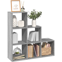 vidaXL Room Divider Bookcase 3-Tier Grey Sonoma 99x29x99 cm Engineered Wood