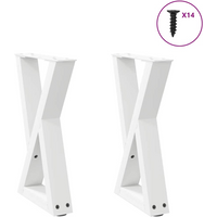 vidaXL Coffee Table Legs 2 pcs White 28x(42-43.3) cm Steel