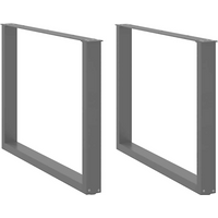 vidaXL Dining Table Legs U-Shaped 2 pcs Black 100x(72-73) cm Steel
