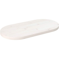 vidaXL Table Top White 80x40x2.5 cm Solid Wood Pine Oval