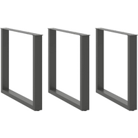 vidaXL Dining Table Legs U-Shaped 3 pcs Anthracite 90x(72-73) cm Steel
