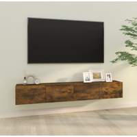 vidaXL Wall TV Cabinets 2 pcs Smoked Oak 100x30x30 cm Engineered Wood