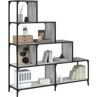 vidaXL Bookcase 4-Stair Grey Sonoma 139x33.5x149 cm Engineered Wood