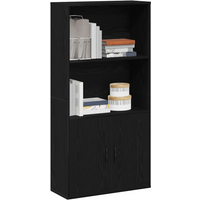 vidaXL Bookcase Black Oak 60x24x120 cm Engineered Wood