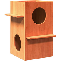 vidaXL Cat House Wax Brown 43x43x60 cm Solid Wood Pine
