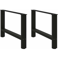 vidaXL Coffee Table Legs Black 2 pcs 70x(42-43) cm Steel