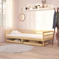 vidaXL Day Bed Drawers 2 pcs Solid Pinewood