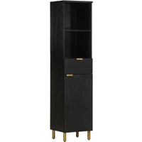 vidaXL Bathroom Cabinet Black 38x33x160 cm Solid Wood Mango