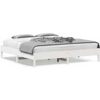 vidaXL Bed Frame without Mattress White 200x200 cm Solid Wood Pine
