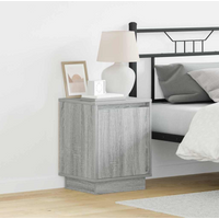 vidaXL Bedside Cabinet with Grey 39 x 34.5 x 50 cm Engineered wood