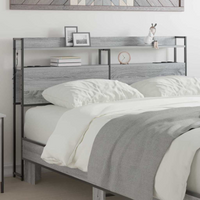 vidaXL Storage Headboard with Shelf Grey sonoma 160 cm Engineered wood