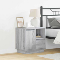 vidaXL Bedside Cabinet 2 pcs Grey 50 x 34.5 x 50 cm Engineered wood