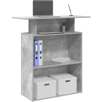 vidaXL Reception Desk Concrete Grey 100x40x104 cm Engineered Wood