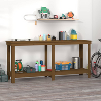 vidaXL Work Bench Honey Brown 180x50x80 cm Solid Wood Pine