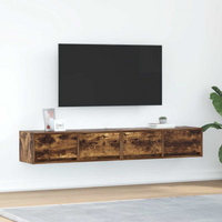 vidaXL TV Cabinets 2 pcs Smoked Oak 80x31x25.5 cm Engineered Wood